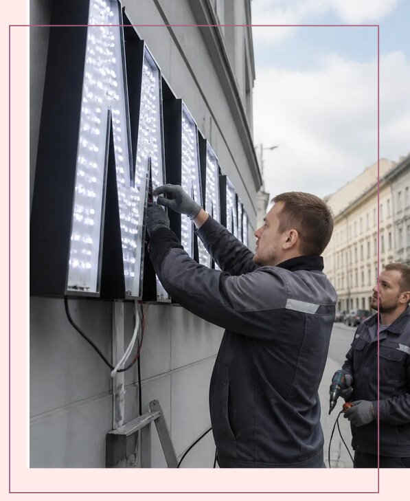 Изготовление и монтаж светодиодных LED вывесок в Майкопе