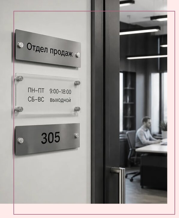 Офисные таблички на дверь в Майкопе по цене от 4953 р. | Аванза-Мкп